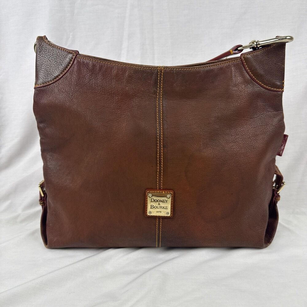 Vintage Brown Reddish Dooney & Bourke Leather Shoulder Boho Bag